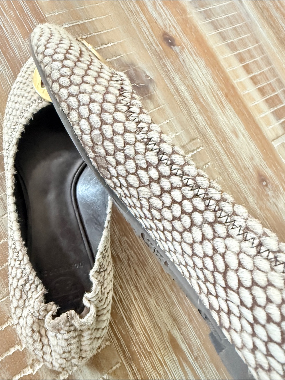 Tory Burch snake print Reva calf hair ballet flats - Picture 6 of 11